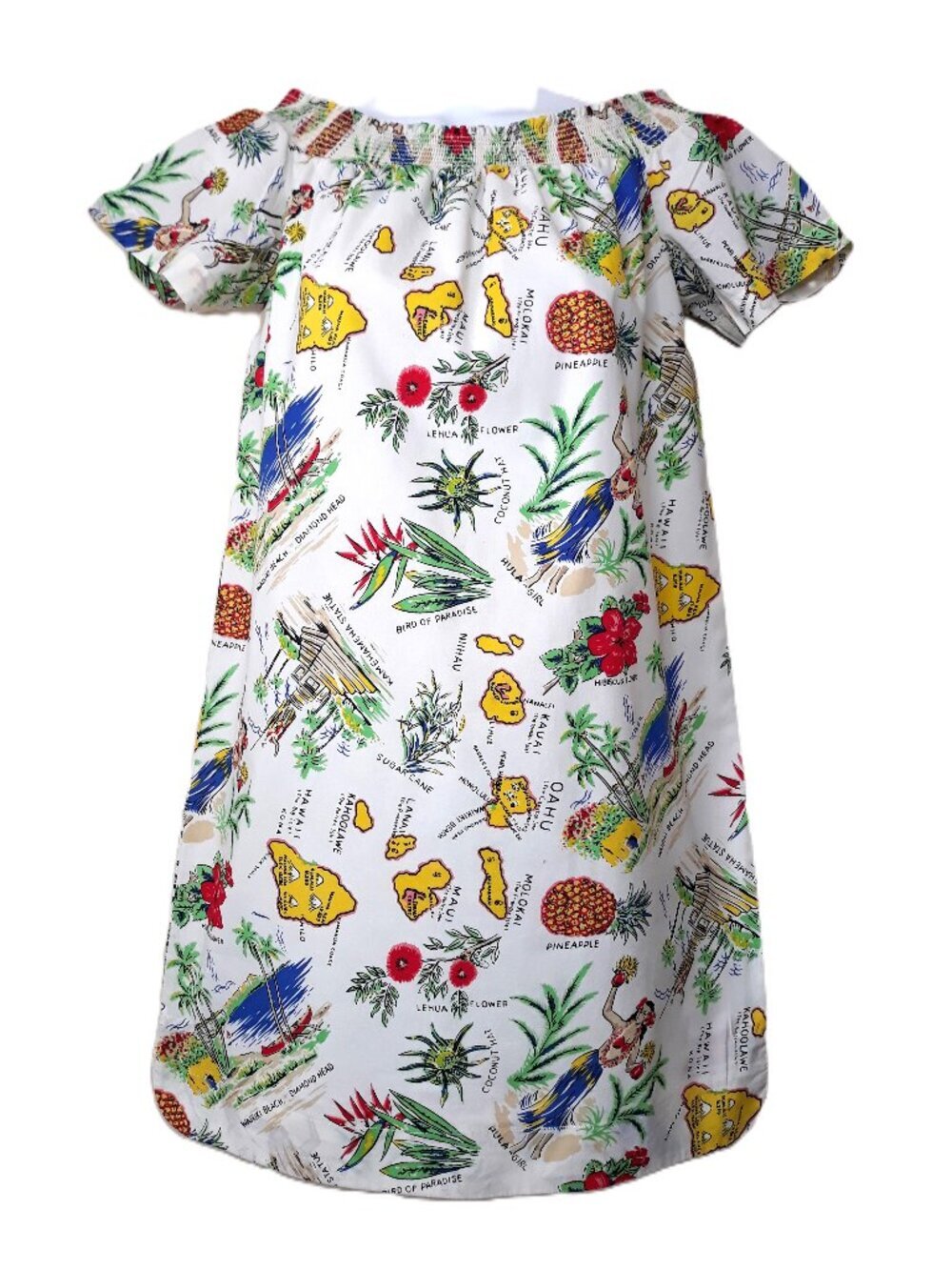 J. Crew Factory Mini Dress Vintage Hawaiian Theme Cotton Tropical Kitschy